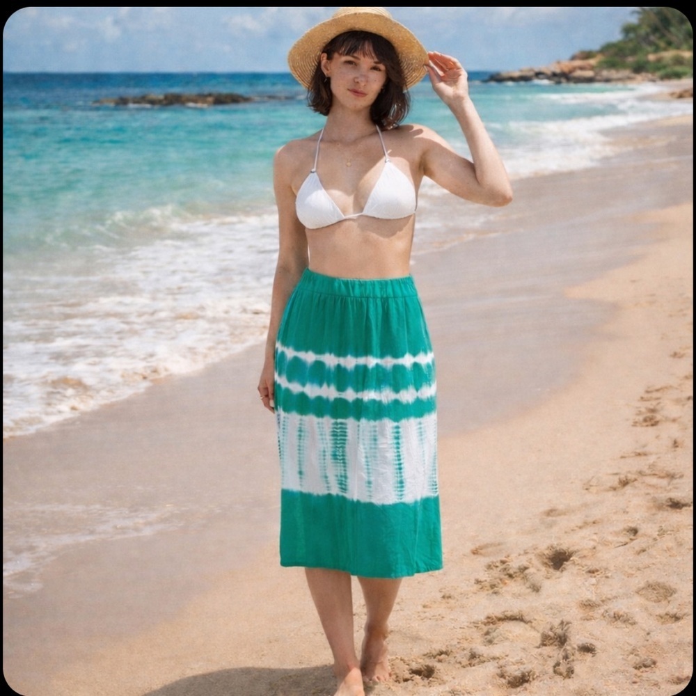 Green Tie Dye Skirt